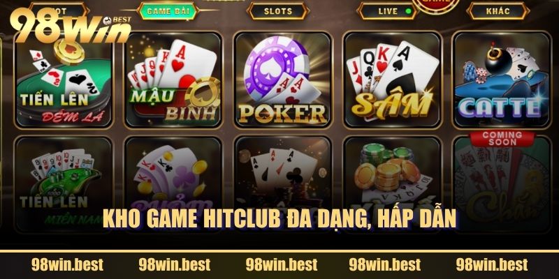 Kho game HitClub đa dạng, hấp dẫn