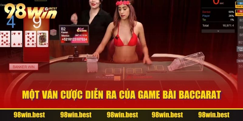 Một ván cược diễn ra của game bài Baccarat